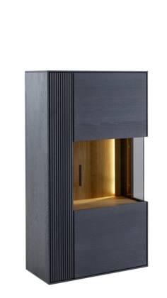 Hängevitrine Estana - inkl. Beleuchtung, Eiche massiv, anthrazit gs 25 Vitrine estana eiche anthrazit ma 04 001 small | Homepoet