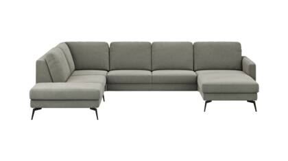 Wohnlandschaft Enna - Ecke links, 2,5-Sitzer, Longchair rechts, Stoff, Grau contur Enna ecke link 2 5 sitzer longchair rechts winkelfuss masterbild 109158 small | Homepoet