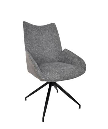 Stuhl MAUREEN - drehbar, Stoff, Grau Stuhl 100868 MAUREEN Grau Schwarz Masterbild small | Homepoet