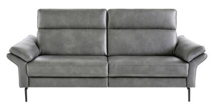 Sofa Atella - 3-Sitzer, inklusive Kopfteilverstellung, Leder, Anthrazit co 25 atella sofa stoff leder grau fs 02 001 small | Homepoet