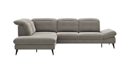 Ecke links, 2,5-Sitzer, Schlaffunktion, Kopfteil/Armteil/Sitztiefe verstellbar (manuell)