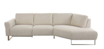 Ecksofa Leona - 2,5-Sitzer mit Ecke rechts, Stoff, Creme gf 25 ecksofa leona stoff creme fs 01 001 small | Homepoet