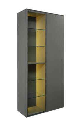 Vitrine Satola - inkl. Beleuchtung, Lack matt, Olive gs 25 vitrine satola beleuchtung lack matt olive 01 fs small | Homepoet