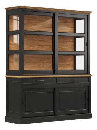 Buffetschrank Louisiana - mit Schiebetüren, teilmassiv, Schwarzgrau la Buffetschrank Louisiana masterbild 9150322 small | Homepoet