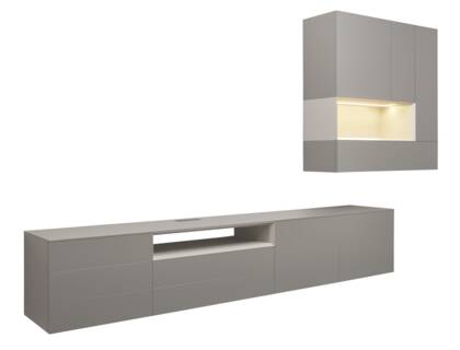 Wohnwand Satola - inkl. Beleuchtung, Lack, Anthrazit gs 25 Wohnwand beleuchtung Lack anthrazit 01 ma 02 small | Homepoet