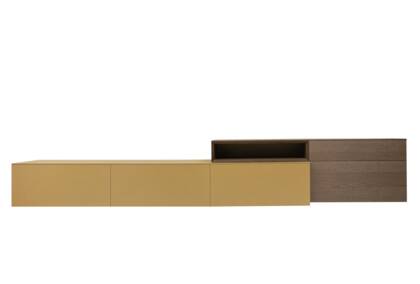 gs 25 wohnwand satola lack ocker eiche furniert dunkelbraun 01 ma small | Homepoet