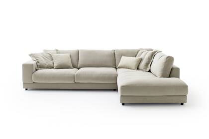 Ecksofa Juni - 2-sitzer mit Ecke rechts, Stoff, Taupe RF Candy Juni Stoff easy care taupe fs 02 5608 24 fein small | Homepoet