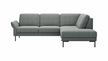 Ecksofa Rockport A - 2,5-Sitzer mit Ecke rechts, inkl. Sitzauszug (motorisch) und Armlehne klappbar, Stoff, Eisblau na Polsterecke Rockport A masterbild eisblau 145085 small | Homepoet