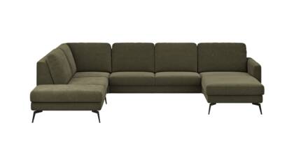 Wohnlandschaft Enna - Ecke links, 2,5-Sitzer, Longchair rechts, Stoff,  Olive contur Enna ecke link 2 5 sitzer longchair rechts winkelfuss masterbild 109159 small | Homepoet