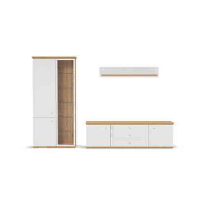 gc 26 monda wohnwand lack weiss eiche furniert ma small | Homepoet