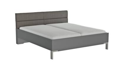 Bett Viana - Liegefläche ca. 180x200 cm, Holzwerkstoff Dunkelgrau, Kunstleder Anthrazit Global Family Bettanlage Viana masterbild 103268 small | Homepoet