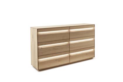 Sideboard Due Viso - inkl. Beleuchtung, BHT ca. 183x103x45 cm, Wildeiche Roheffekt, geölt 24 co sideboard due viso 1 eiche fs 03 4303 24 fein small | Homepoet