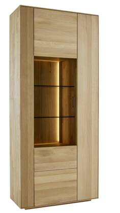 Vitrine Estana - inkl. Beleuchtung, Eiche massiv, legno gs 25 Vitrine estana eiche ge  lt ma 02 001 small | Homepoet