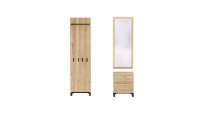 na Garderobenkombination Williston masterbild Wildeiche bianco ge  lt sandgestrahlt 141477 smal | Homepoet