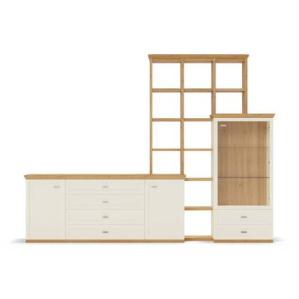 gc 26 monda wohnwand lack hellbeige eiche furniert ma small | Homepoet