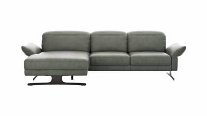 Longchair links, 2,5-Sitzer, Kopfteil verstellbar (manuell), Sitztiefe verstellbar (motorisch)