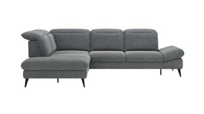 Ecke links, 2,5-Sitzer, Schlaffunktion, Kopfteil/Armteil/Sitztiefe verstellbar (manuell)
