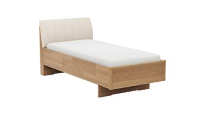 Bett Lenoso - Liegefläche ca. 90x200 cm, Eiche massiv, Kunstleder Champagner gf Schlafen Lenoso Komfort masterbild 108540 small | Homepoet