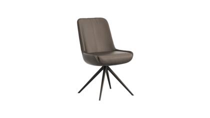 Stuhl Mis - Leder, Dunkelbraun, Drehbar, Gestell, Schwarz Contur Mis Stuhl Dunkelbraun masterbild 109271 small | Homepoet