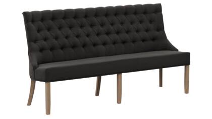 Polsterbank Litchfield - B. ca. 200cm, Stoff, Schwarzgrau la Chesterfieldkn  pfung und Keder Litchfield schwarzgrau masterbild 9150722 small | Homepoet