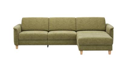 Ecksofa Mendoza - 2,5-Sitzer mit Longchair rechts, Relaxfunktion motorisch, Bettkasten, Stoff, Moos akador gold Polsterecke Mendoza moos masterbild 136955 small | Homepoet