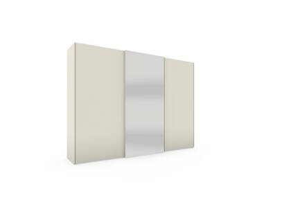 Schiebetuerenschrank Loretto - B ca. 304 cm, Lack, Hellgrau, Spiegel 24 loretto schiebetuer messe platino masterbild small | Homepoet